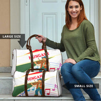 Hungary Travel Bag with Folk Musician Illustration Design and Traditional Floral - Wonder Print Shop