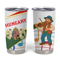 Hungary Tumbler Cup with Folk Musician Illustration Design and Traditional Floral - Wonder Print Shop