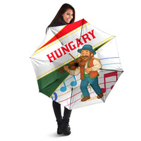 Hungary Umbrella with Folk Musician Illustration Design and Traditional Floral - Wonder Print Shop