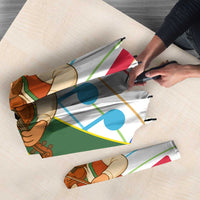 Hungary Umbrella with Folk Musician Illustration Design and Traditional Floral - Wonder Print Shop