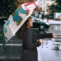 Hungary Umbrella with Folk Musician Illustration Design and Traditional Floral - Wonder Print Shop