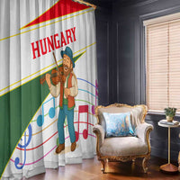 Hungary Window Curtain with Folk Musician Illustration Design and Traditional Floral - Wonder Print Shop