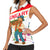 Hungary Women Sleeveless Polo Shirt with Folk Musician Illustration Design and Traditional Floral - Wonder Print Shop