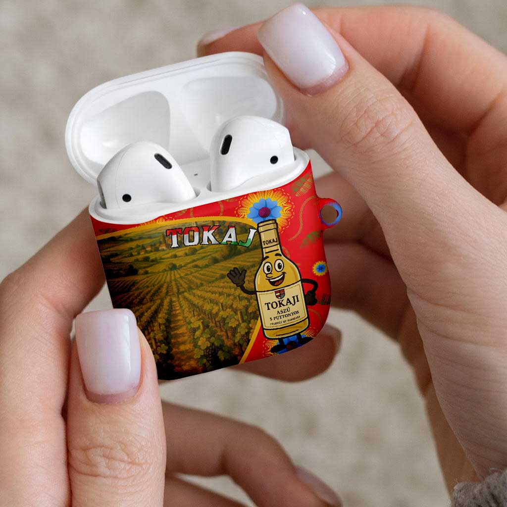 Hungary AirPods Case with Tokaj Vineyard Illustration Design and Grape Wine - Wonder Print Shop