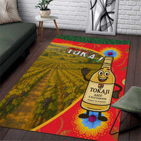Hungary Area Rug with Tokaj Vineyard Illustration Design and Grape Wine - Wonder Print Shop