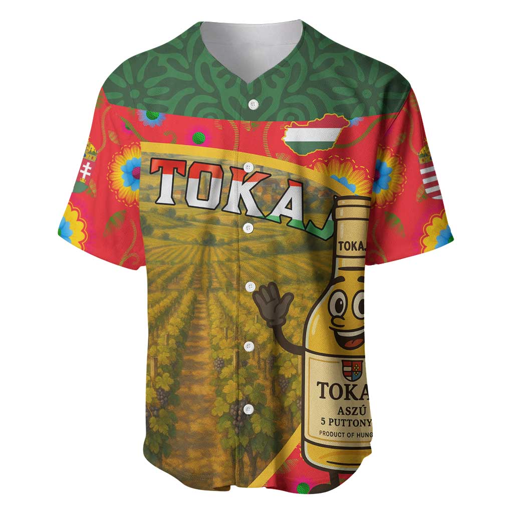 Hungary Baseball Jersey with Tokaj Vineyard Illustration Design and Grape Wine - Wonder Print Shop
