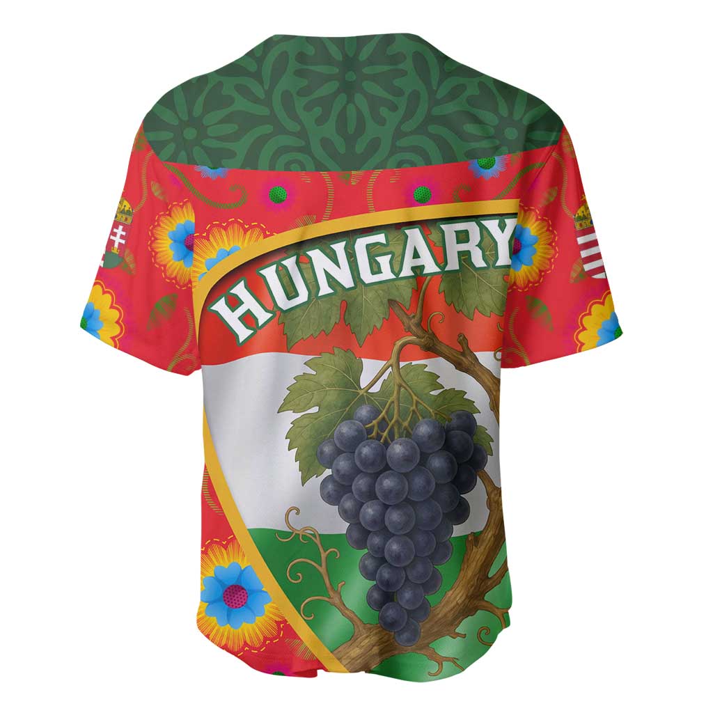 Hungary Baseball Jersey with Tokaj Vineyard Illustration Design and Grape Wine - Wonder Print Shop