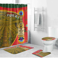 Hungary Bathroom Set with Tokaj Vineyard Illustration Design and Grape Wine - Wonder Print Shop