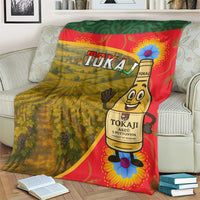 Hungary Blanket with Tokaj Vineyard Illustration Design and Grape Wine - Wonder Print Shop