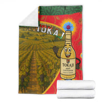 Hungary Blanket with Tokaj Vineyard Illustration Design and Grape Wine - Wonder Print Shop