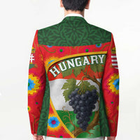 Hungary Blazer with Tokaj Vineyard Illustration Design and Grape Wine - Wonder Print Shop