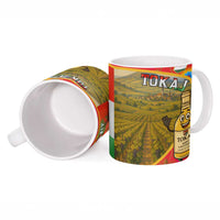 Hungary Ceramic Mug with Tokaj Vineyard Illustration Design and Grape Wine - Wonder Print Shop