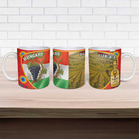 Hungary Ceramic Mug with Tokaj Vineyard Illustration Design and Grape Wine - Wonder Print Shop
