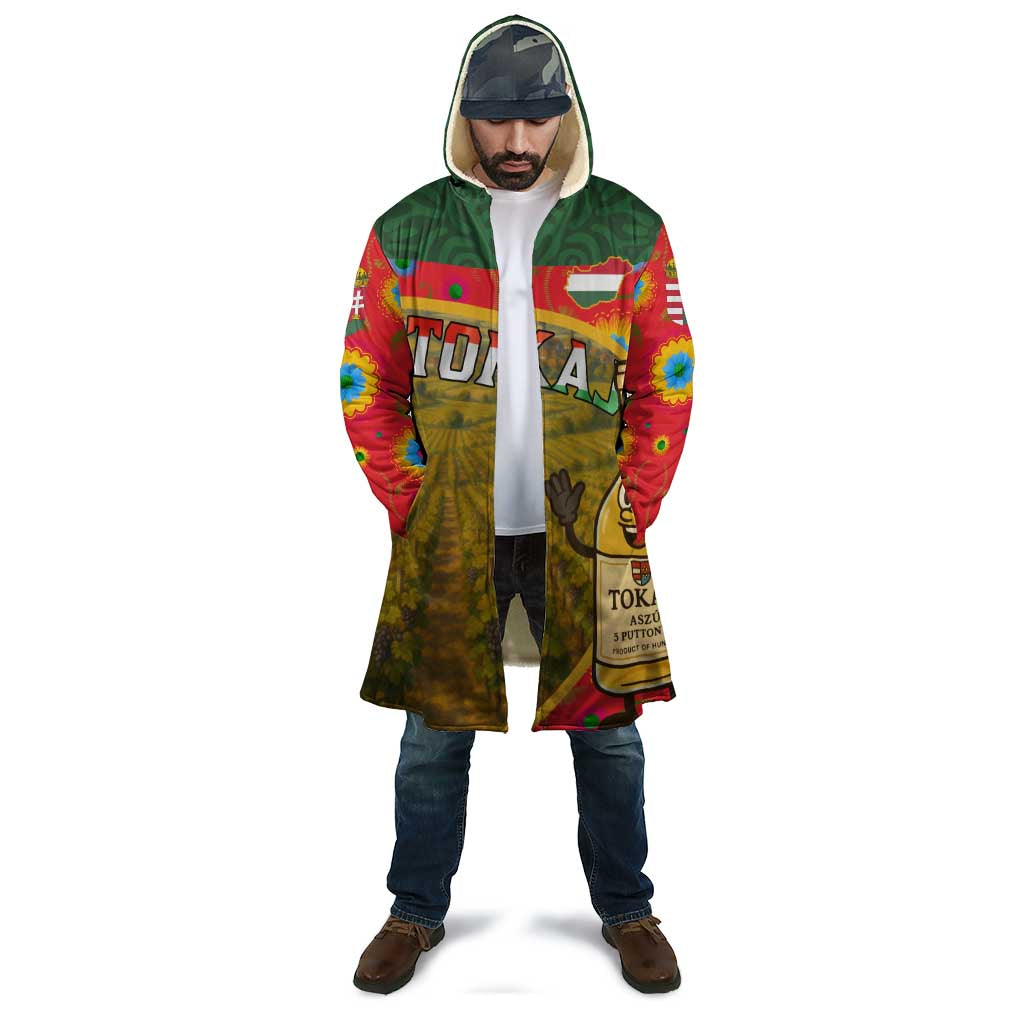 Hungary Cloak with Tokaj Vineyard Illustration Design and Grape Wine - Wonder Print Shop