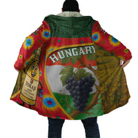 Hungary Cloak with Tokaj Vineyard Illustration Design and Grape Wine - Wonder Print Shop