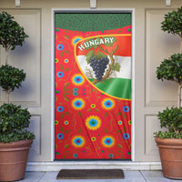 Hungary Door Cover with Tokaj Vineyard Illustration Design and Grape Wine - Wonder Print Shop