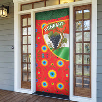 Hungary Door Cover with Tokaj Vineyard Illustration Design and Grape Wine - Wonder Print Shop