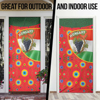 Hungary Door Cover with Tokaj Vineyard Illustration Design and Grape Wine - Wonder Print Shop