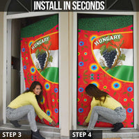 Hungary Door Cover with Tokaj Vineyard Illustration Design and Grape Wine - Wonder Print Shop