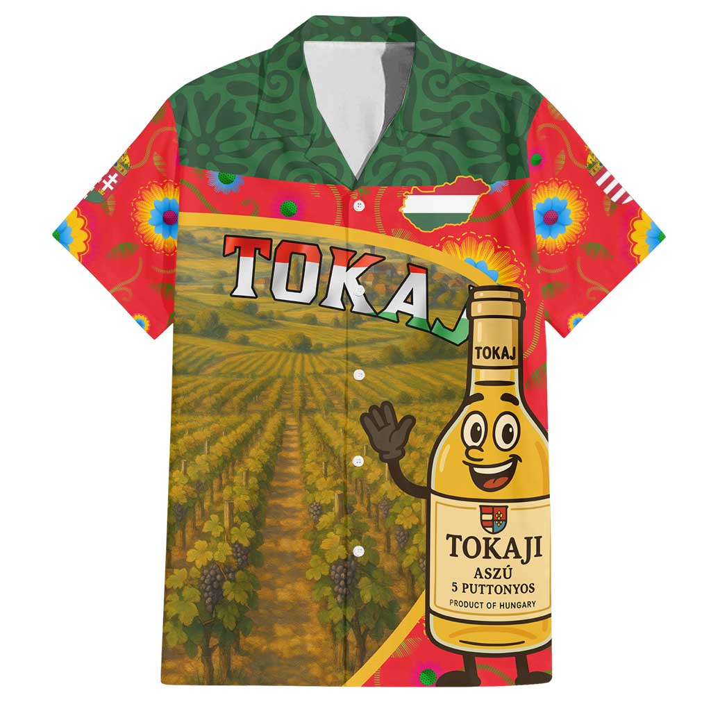 Hungary Family Matching Off Shoulder Short Dress and Hawaiian Shirt with Tokaj Vineyard Illustration Design and Grape Wine - Wonder Print Shop