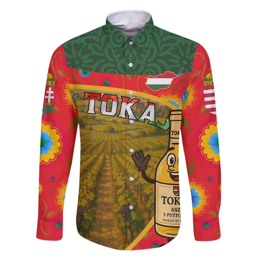 Hungary Family Matching Short Sleeve Bodycon Dress and Hawaiian Shirt with Tokaj Vineyard Illustration Design and Grape Wine - Wonder Print Shop