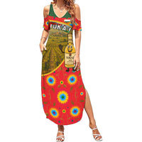 Hungary Family Matching Summer Maxi Dress and Hawaiian Shirt with Tokaj Vineyard Illustration Design and Grape Wine - Wonder Print Shop