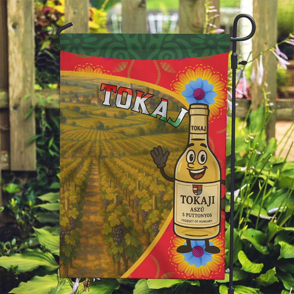 Hungary Garden Flag with Tokaj Vineyard Illustration Design and Grape Wine - Wonder Print Shop