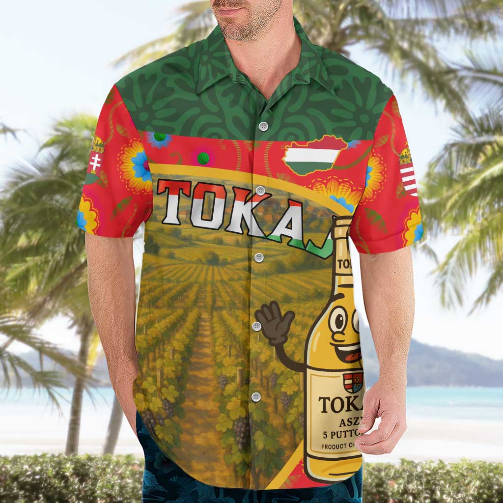 Hungary Hawaiian Shirt with Tokaj Vineyard Illustration Design and Grape Wine - Wonder Print Shop