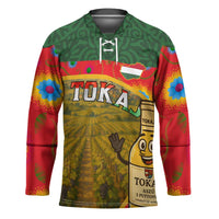 Hungary Hockey Jersey with Tokaj Vineyard Illustration Design and Grape Wine - Wonder Print Shop