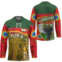 Hungary Hockey Jersey with Tokaj Vineyard Illustration Design and Grape Wine - Wonder Print Shop