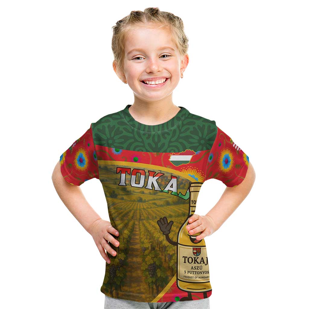 Hungary Kid T Shirt with Tokaj Vineyard Illustration Design and Grape Wine - Wonder Print Shop