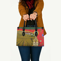 Hungary Leather Bag with Tokaj Vineyard Illustration Design and Grape Wine - Wonder Print Shop