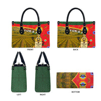 Hungary Leather Bag with Tokaj Vineyard Illustration Design and Grape Wine - Wonder Print Shop