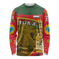Hungary Long Sleeve Shirt with Tokaj Vineyard Illustration Design and Grape Wine - Wonder Print Shop