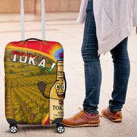 Hungary Luggage Cover with Tokaj Vineyard Illustration Design and Grape Wine - Wonder Print Shop