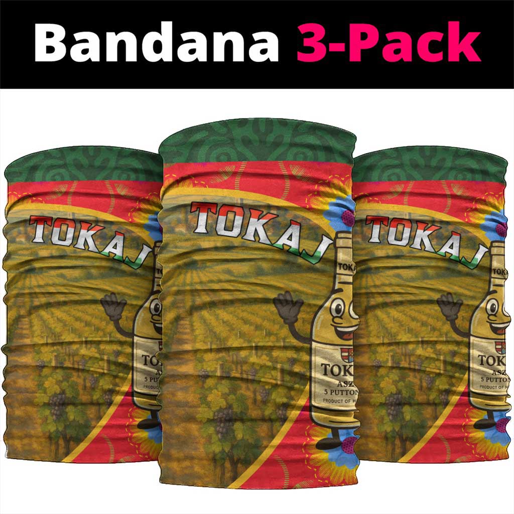 Hungary Neck Gaiter with Tokaj Vineyard Illustration Design and Grape Wine - Wonder Print Shop