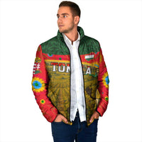 Hungary Padded Jacket with Tokaj Vineyard Illustration Design and Grape Wine - Wonder Print Shop