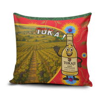Hungary Pillow Cover with Tokaj Vineyard Illustration Design and Grape Wine - Wonder Print Shop