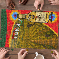 Hungary Puzzle with Tokaj Vineyard Illustration Design and Grape Wine - Wonder Print Shop