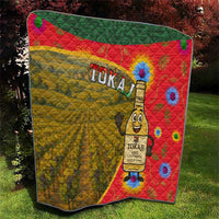 Hungary Quilt with Tokaj Vineyard Illustration Design and Grape Wine - Wonder Print Shop