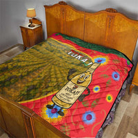 Hungary Quilt with Tokaj Vineyard Illustration Design and Grape Wine - Wonder Print Shop