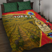 Hungary Quilt Bed Set with Tokaj Vineyard Illustration Design and Grape Wine - Wonder Print Shop