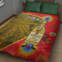 Hungary Quilt Bed Set with Tokaj Vineyard Illustration Design and Grape Wine - Wonder Print Shop