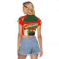 Hungary Raglan Cropped T Shirt with Tokaj Vineyard Illustration Design and Grape Wine - Wonder Print Shop