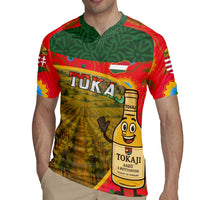 Hungary Rugby Jersey with Tokaj Vineyard Illustration Design and Grape Wine - Wonder Print Shop