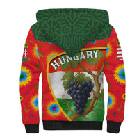 Hungary Sherpa Hoodie with Tokaj Vineyard Illustration Design and Grape Wine - Wonder Print Shop