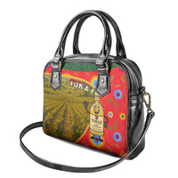 Hungary Shoulder Handbag with Tokaj Vineyard Illustration Design and Grape Wine - Wonder Print Shop