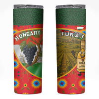 Hungary Skinny Tumbler with Tokaj Vineyard Illustration Design and Grape Wine - Wonder Print Shop