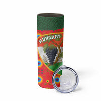 Hungary Skinny Tumbler with Tokaj Vineyard Illustration Design and Grape Wine - Wonder Print Shop