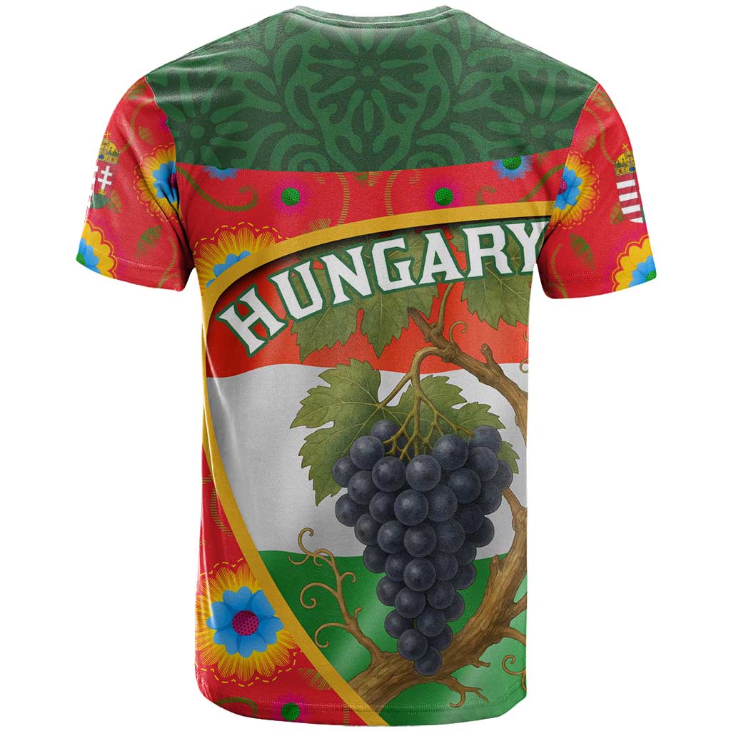 Hungary T Shirt with Tokaj Vineyard Illustration Design and Grape Wine - Wonder Print Shop